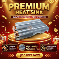 Dissipateur thermique à haute efficacité en cuivre et aluminium, ailettes en aluminium haute densité, solution de refroidissement pour appareils électroniques haute puissance