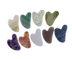 Multi-matériaux Anti-âge Cristal Visage Guasha Pur Naturel Rose Quartz Vert Bleu Blanc Jade Massage Guasha Avec Faible quantité minimale de commande - Product Image 1