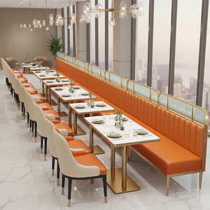 Muebles Modernos de Cuero <span class=keywords><strong>para</strong></span> <span class=keywords><strong>Restaurante</strong></span>, Juego de Sofás con <span class=keywords><strong>Mesas</strong></span> <span class=keywords><strong>y</strong></span> <span class=keywords><strong>Sillas</strong></span> de Madera <span class=keywords><strong>para</strong></span> Cafeterías, Hoteles <span class=keywords><strong>y</strong></span> Proyectos - Product Image 3