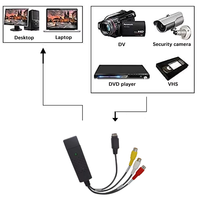 Nouvelle carte de capture vidéo USB2.0 1080p pour diffusion en direct - Convertisseur TV/VHS vers ordinateur portable/appareil photo pour Windows 7/8/10 avec câble USB
