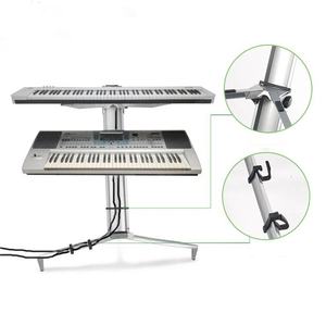 Penyangga Piano Desain Laba-laba 2 Tingkat Berkualitas Tinggi, Stand Keyboard Ganda Portabel dari Paduan Aluminium untuk Piano - Product Image 6