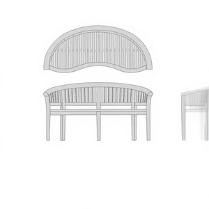 Bancas de Jardín Modernas de Madera Maciza para Uso en Parques, Muebles de Exterior - Product Image 3