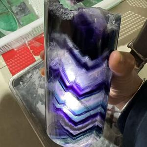 Grosir lampu silinder fluorit pelangi kerajinan kristal kualitas tinggi Natural massal penyembuhan Reiki untuk dekorasi - Product Image 3