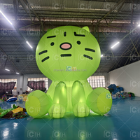 Mascotte de chat gonflable géant personnalisé en nylon vert pour la promotion en centre commercial en extérieur