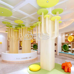 Moetry Kindergarten guardería vestíbulo diseño columna decoración árbol hojas madera guardería aula decoración para <span class=keywords><strong>centro</strong></span> de cuidado infantil - Product Image 1
