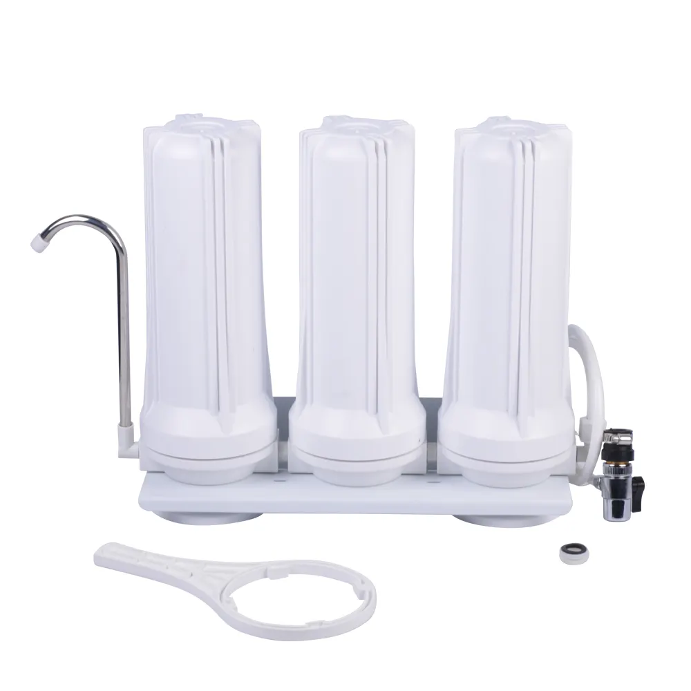 NW-TR203 Three stages water filter white or clear housing contains diverter and faucet