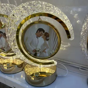 Tùy chỉnh valentine' ngày quà tặng tình yêu Wedding Shiny Quà Tặng khung ảnh với LED ánh sáng cho đám cưới và trang trí nội thất