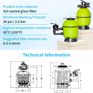 <span class=keywords><strong>Filtre</strong></span> à <span class=keywords><strong>sable</strong></span> pour <span class=keywords><strong>piscine</strong></span> en fibre de verre haute efficacité résistant aux UV, grand diamètre, <span class=keywords><strong>couvercle</strong></span> transparent pour une inspection facile du lit de <span class=keywords><strong>sable</strong></span> - Product Image 5