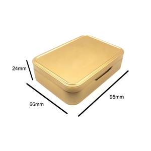 Boîte en métal doré personnalisée pour cosmétiques, poudre libre, crème pour le visage, bonbons, menthe et cigarettes - Forme rectangulaire, recyclable - Product Image 6
