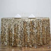 Nappe Ronde de Luxe 18MM à Paillettes Grandes Champagne Scintillantes pour Mariage, Événement, Banquet, Fête, Décoration de Table