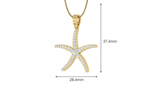 จี้ปลาดาวสไตล์มหาสมุทรประดับเพชรแท้ ฝังในทองคำ สำหรับผู้หญิง แฟชั่นฤดูร้อน โดดเด่น สง่างาม เหมาะสำหรับใส่ไปเที่ยวทะเล - Product Image 2