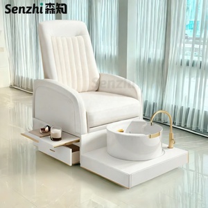 Nieuwe nagelsalonmeubels luxe pedicurestoelen witte platformstoel douche massage manicure <span class=keywords><strong>pedicure</strong></span> stoel voetenspa - Product Image 1