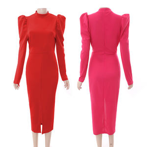 Dernière conception populaire de robe mince à manches longues robes élégantes pour femmes se vendent bien printemps - Product Image 1