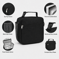 Sac isotherme personnalisé de qualité alimentaire avec fermeture éclair, poche latérale en maille, sac fourre-tout portable isolé pour le travail, les activités de plein air et les voyages