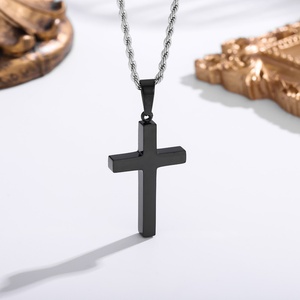 <b>Cross</b> Necklace for Men 316L Stainless Steel 18K Gold Plated Rope <b>Chain</b> Christian Faith Durable Daily Wear Non Tarnish Christmas - Product Image 3