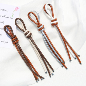 Handmade Braided Pu Leather <b>Rope</b> Knot Bag Charm Handbag Purse Cherry Keychain DIY Gift - Product Image 3