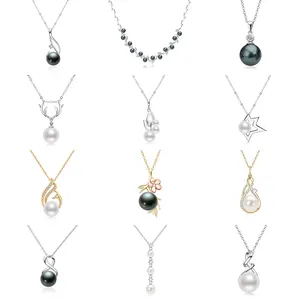 Joyería de moda personalizada collares colgantes venta al por mayor collar de perlas de agua dulce 925 collares de perlas de plata para las mujeres