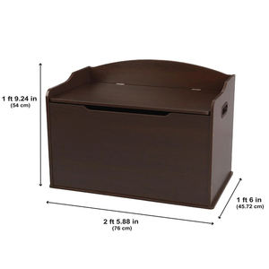 Espresso Wooden Storage Bench <b>Toy</b> Chest with Safety Hinge Lid, Large Capacity Children <b>Organizer</b> Cabinet toybox - Product Image 4