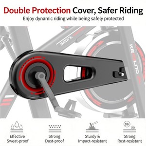 Vélo de spinning professionnel en acier robuste à entraînement par courroie silencieux, réglable, avec écran LCD à double protection pour studio de fitness - Product Image 5