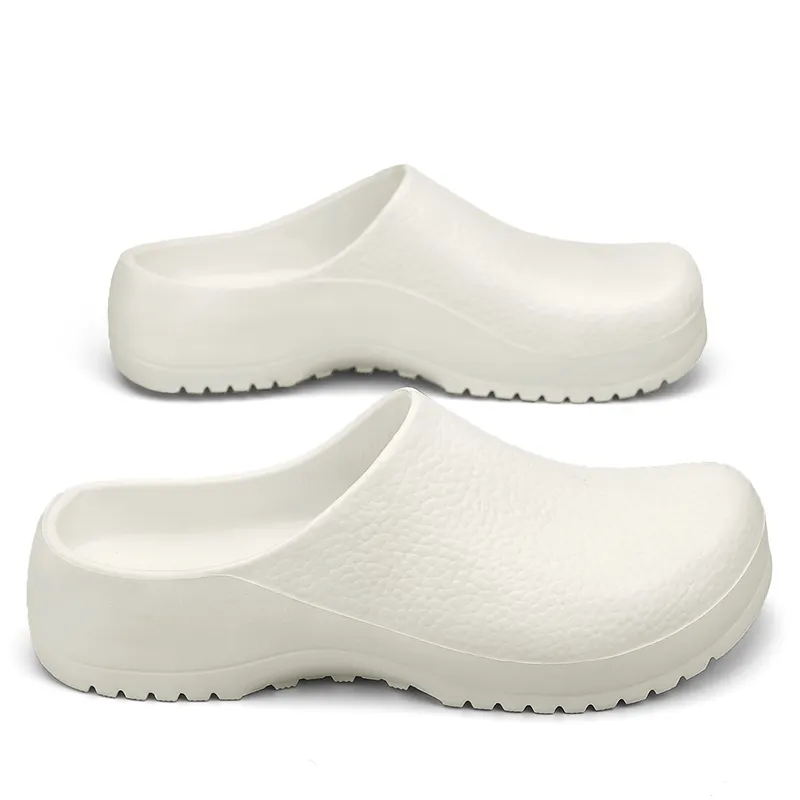 รองเท้าทำงานสีขาวนู้ดสำหรับผู้หญิงรองเท้าเซฟตี้หัวหนังอีวีเอแบบสลิปออนอุดตัน2023ดูไบ
