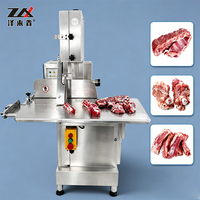 Scie à viande et à os semi-automatique industrielle en acier inoxydable de grande taille, moteur 380V, capacité 800KG pour bœuf, porc, côtes