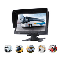Monitor de Reversa de 7 Pulgadas de Alta Resistencia, Entrada de Video de 4 Canales, 12V/24V/36V, Cambio Automático, Pantalla IPS, Monitorización de Punto Ciego