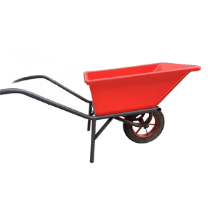 Durable Steel &amp; Plastic Wheelbarrow with Solid Tire Heavy-Load <strong>Cart</strong> for Warehouse <strong>Cargo</strong> Handling - Product Image 5