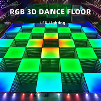 Carreaux de sol LED interactifs commerciaux 3D Starlight Infinity Mirror Dance Floor Music Sync pour les clubs Équipement d'éclairage de scène