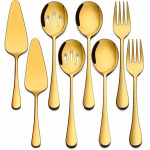 Ensembles de couverts en acier inoxydable en gros : Cuillère de service, Cuillère ajourée, Fourchette, Spatule à gâteau – Ensemble de couverts de service pour restaurants et hôtels - Product Image 1