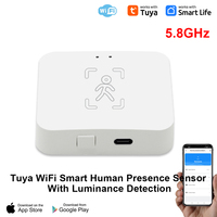 Sensor de Presencia Humana Inteligente Tuya WiFi 5.8G con Sensor de Luz de Microondas y Brillo, el Más Vendido