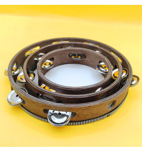 Wholesale Percussion Instruments Black Walnut Color 8 Inch Tambourines Hand <b>Drums</b> for Sale - Product Image 5