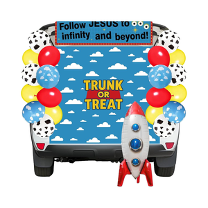 Kit de décoration de voiture pour Halloween en latex respectueux de l'environnement, histoire religieuse personnalisée, bannières, ballons, SUV, église, extérieur - Product Image 1