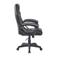 Chaise de jeu en cuir matelassé noir - Dossier haut avec soutien lombaire et design ventilé pour les espaces de jeu à domicile et de bureau