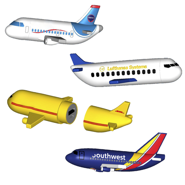 CWC Design Custom Logo Airplane Pendrive Cartoon Cute Shape 3.0 Memory Stick Pen USB Flash Drive