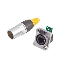 Conector RJ45 de Ángulo Recto para Montaje en Panel, Enchufe Cuadrado de Pared IP68 con Cable, Conector RJ45 Impermeable