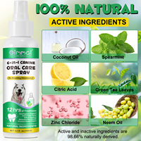 Oimmal Spray buccal pour chiens 150 ml – Rafraîchit l'haleine, nettoie les dents, combat le tartre – Solution dentaire pour animaux de compagnie