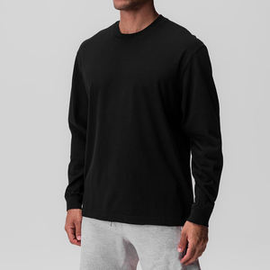 T-shirt pour homme, 95% coton, 5% élasthanne, séchage rapide, coupe ajustée, manches longues, sport, oversize, col montant, impression de logo, t-shirt personnalisé pour homme - Product Image 4