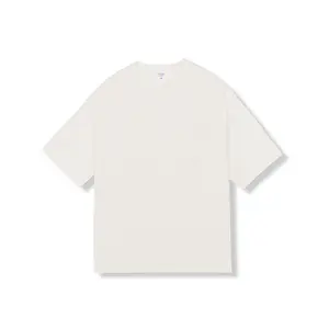 T-shirt oversize pour hommes 100% coton à épaules tombantes streetwear t-shirt vente en gros de t-shirt uni avec logo personnalisé pour hommes