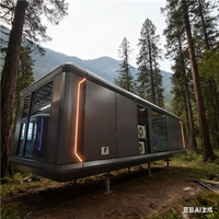 Prêt à l'emploi Minuscule capsule préfabriquée Modulaire en acier Utilisation d'hôtel Extensible Portable Flottant Conteneur Installation complète Apple House