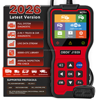 2026 HUMZOR NC701 12V 24V Essence Diesel 2-en-1 Scanner OBD2 Outil de Diagnostic Complet du Système pour Voiture et Camion Poids Lourd Contrôle Annuel