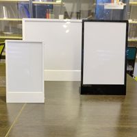 Boîte à lumière LED sans fil rechargeable A3/A4, cadre en alliage d'aluminium, 2000 lumens - Panneaux de menus de table pour restaurants, cafés, services de restauration