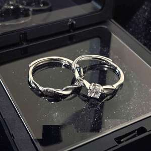 S925 Sterling <b>Silver</b> Mobius Couple <b>Ring</b> for <b>Men</b> and Women INS High Grade Shining Galaxy Pair <b>Ring</b> Valentine's Day Gift Wholesale - Product Image 2