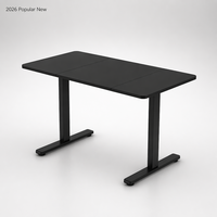 Base de table de bureau électrique robuste à moteur unique, réglable en hauteur, à colonne inversée à 2 niveaux