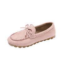 Mocassins en daim doublés polaire chauds avec nœud, chaussures plates décontractées d'hiver pour la conduite, vente en gros, support OEM ODM et personnalisation