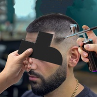 Gabarit de coiffure pour barbier : Outil de façonnage de la ligne des cheveux, guide de dégradé pour une coupe précise, règle de stylisation de la barbe pour hommes, usage en salon et à domicile