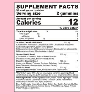 Gomitas Probióticas para la Salud del Tracto Urinario, 50 Mil Millones de UFC, Sabor a Bayas, Gomitas Prebióticas para Mujeres - Product Image 2