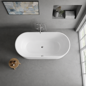 Baignoire autoportante en forme de capsule avec parois latérales verticales hautes pour condo de luxe 170 cm Source B2B Acrylique monobloc pour immersion - Product Image 2