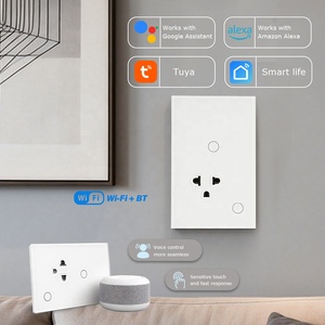스마트 WiFi 벽 스위치 1구 <span class=keywords><strong>3</strong></span>극 태국 소켓 강화유리 패널 100-240V - Product Image 1