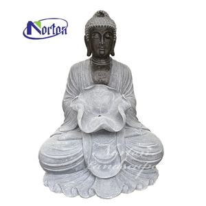 Fuente de Agua Decorativa de Piedra de Mármol con Estatua de Buda Sentado para Jardín Interior y Exterior en Venta - Product Image 3