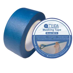 14days Uv Resistant Indoor 1inch*60Y Masking Tape Blue Painting Masking Tape Adhesive No Residue Crepe Paper Masking Tape